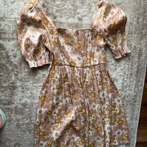 Etro Floral Print Dress with Puff Sleeves